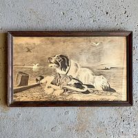 Full view of framed graphite drawing