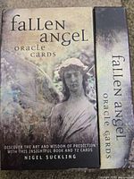 Front and spine of boxed Fallen Angel Oracle Cards set