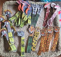 All bookmarks laid out showing each animal design.