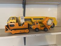All three Tonka vehicles on shelf