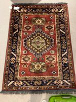 Full view of rug front showing pattern and colors
