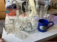 Group shot showing all glassware and mug