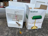 Lamp packaging with Styrofoam insert and Stratford Collection box