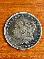 Full obverse view of 1879 Morgan dollar