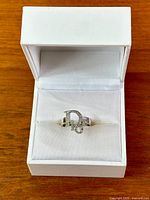 Ring in open Dior box, overall view