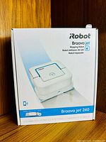 Front of iRobot Braava jet 240 retail box