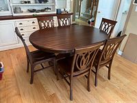 table and six chairs overall view