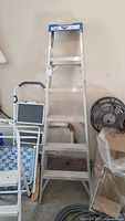 Full view of Lite 6ft aluminum step ladder front