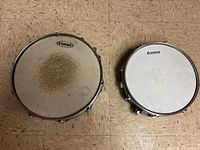 Top view of both snares: Pearl (left), Ludwig (right)