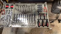 Open Crescent case showing full array of sockets, wrenches, drivers, pliers