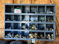 overall view of bin with assorted fasteners