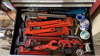 Drawer containing all plumbing hand tools and supplies