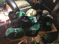 Overview of all hats on table