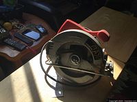 Front view of circular saw showing blade guard and Power Max label