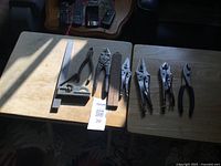 All tools laid out on two tables