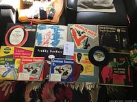 Overall view of all records laid out