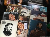 Group view of all eleven vinyl albums showing front jackets