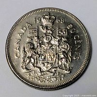 Full reverse showing date 1968 and denomination