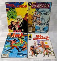 Front covers of all four comic books