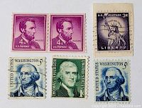 overview of all six stamps
