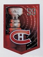 Front view showing entire card with Stanley Cup and Canadiens logo