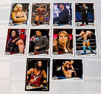 Full layout of ten WWE Topps cards