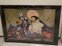 Full view of framed Disneyland Nightmare Before Christmas poster