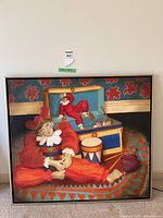 Front view of framed painting showing complete artwork and frame