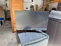 Front view of HP Pavilion 22bw monitor on stand