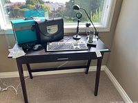 overall view of desk and accessories