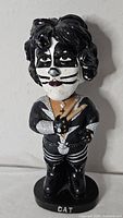 Full view of 7.5-inch Kiss Catman bobblehead on base