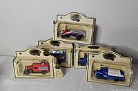 Group shot of six boxed Lledo Days Gone trucks