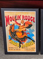 Framed Moulin Rouge poster front view