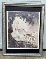 Framed print front view showing entire artwork, mat and frame