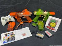 Overview of all items laid out on black cloth