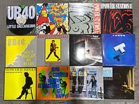 Front view of all 12 record jackets in 4×3 layout