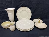 Group shot of all Wedgwood, Belleek and Stangl items