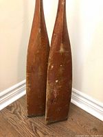 Close-up of blades showing weathering and metal tips