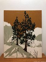 Full view of Marushka silkscreen print showing forest scene and overall condition