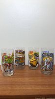 All four 1981 McDonald’s Muppet Caper glasses side by side