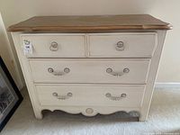 Front view of Ethan Allen three-drawer dresser
