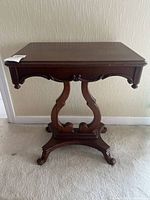 Full view of side table front and base