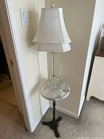 Table with lamp and shade shown together