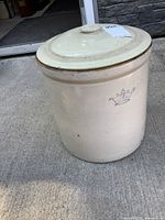 Full view of crock with lid