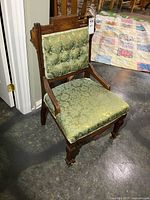 Full view of Eastlake upholstered chair front