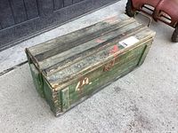 Top and side view of entire wooden military crate