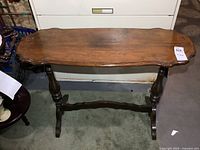 Front view of solid wood sofa table