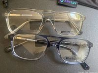 Top view showing both clear and navy Beaver Canoe frames side by side