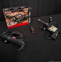 Overall lot showing Craftsman tool with box, Black & Decker drill, hole saw