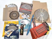 Overview of all blades showing packaging and loose items